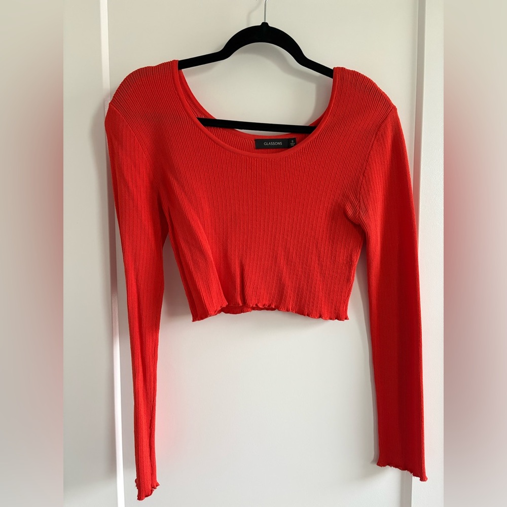 Glassons Vibrant Long Sleeve Crop Top